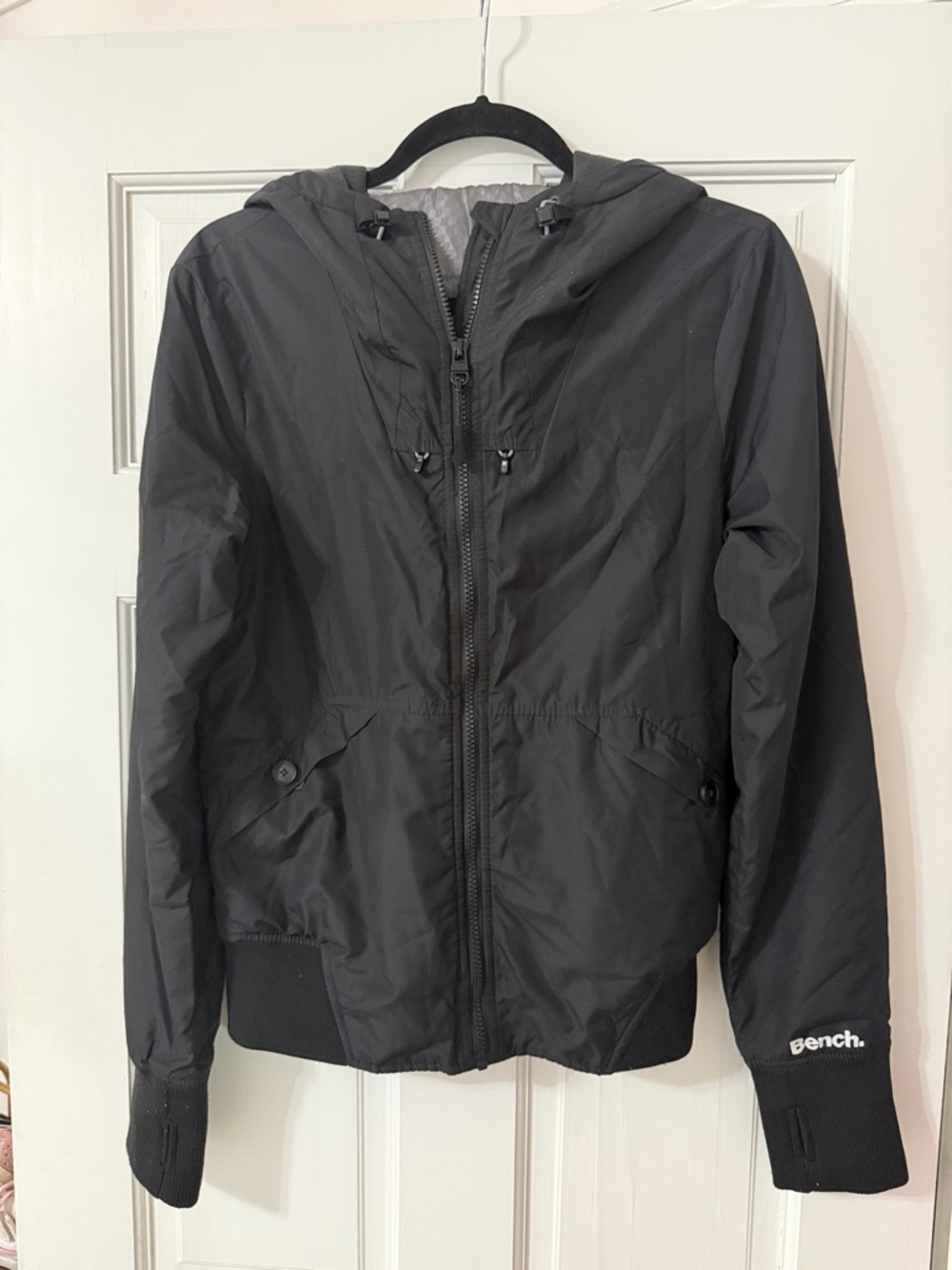 Bench Black Hooded Zip-Up Jacket